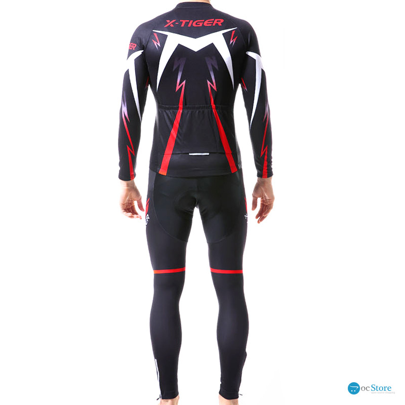 Вело костюм для мужчин X-Тiger XM-CT-013 кофта с длинным рукавом штаны Red XXL
