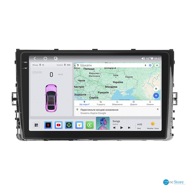 Штатная магнитола Lesko для Volkswagen Bora IV 2018-н.в. экран 9" 4/64 QLED CarPlay 4G Wi-Fi GPS 360 Prime