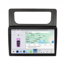 Штатная магнитола Lesko для Volkswagen Caddy III Рестайлинг 2010-2015 экран 10" 4/64 QLED CarPlay 4G Wi-Fi GPS 360 Prime
