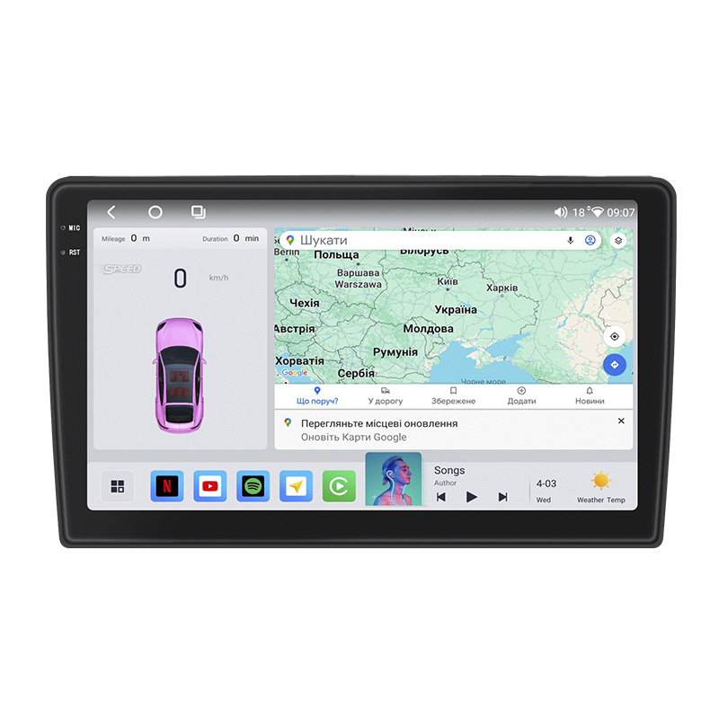 Штатная магнитола Lesko для Volkswagen Caravelle T5 Рестайлинг 2009-2015 экран 10" 4/64 QLED CarPlay 4G Wi-Fi GPS 360 Prime