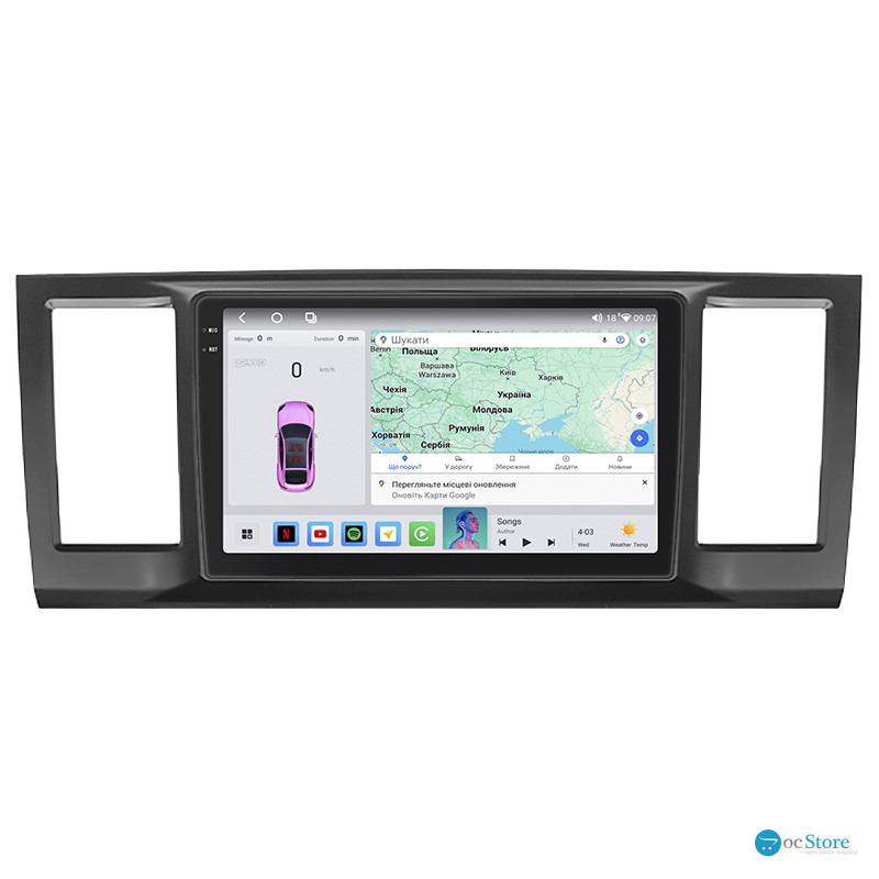 Штатная магнитола Lesko для Volkswagen Caravelle T6 2015-2020 экран 9" 4/64 QLED CarPlay 4G Wi-Fi GPS 360 Prime