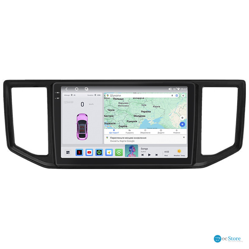 Штатная магнитола Lesko для Volkswagen Crafter II 2017-н.в. экран 10" 4/64 QLED CarPlay 4G Wi-Fi GPS 360 Prime