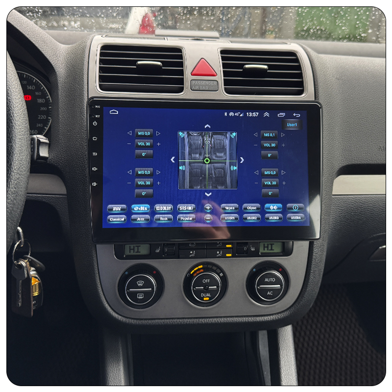 Штатная магнитола Lesko для Volkswagen Golf V 2003-2009 экран 10" 2/32Gb CarPlay 4G Wi-Fi GPS Prime