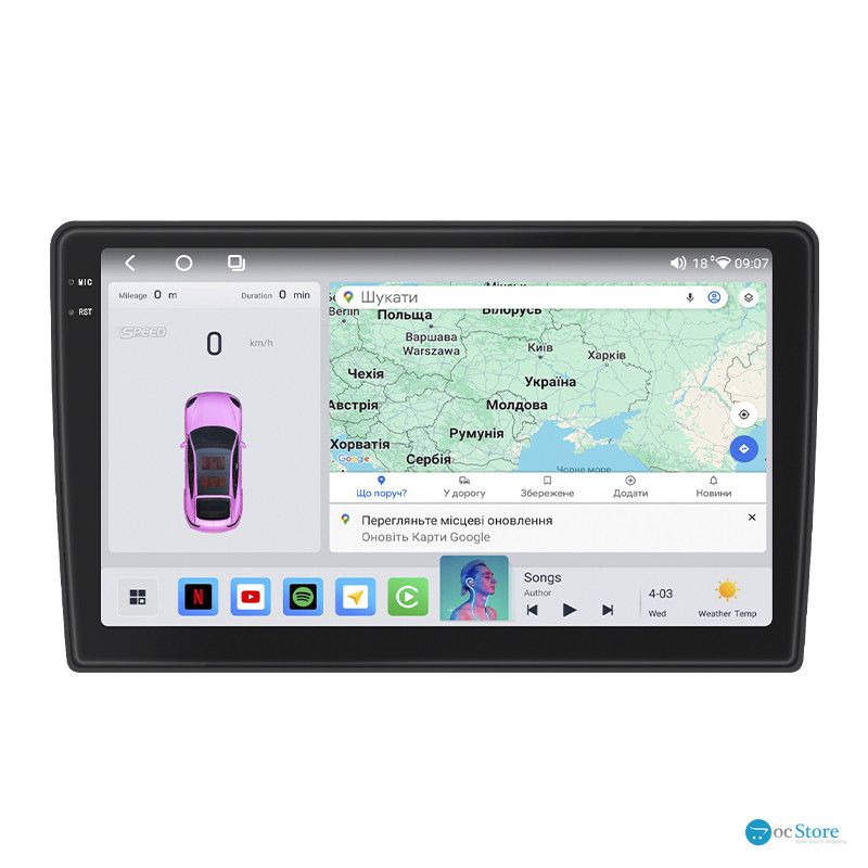 Штатная магнитола Lesko для Volkswagen Golf V 2003-2009 экран 10" 4/64 QLED CarPlay 4G Wi-Fi GPS 360 Prime