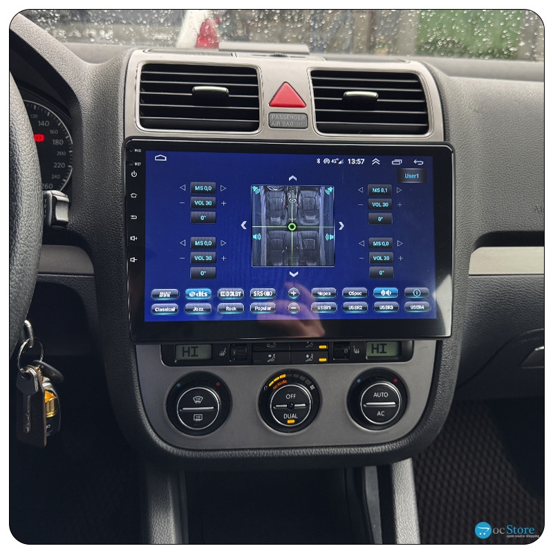 Штатная магнитола Lesko для Volkswagen Golf V 2003-2009 экран 10" 4/64Gb 4G Wi-Fi GPS Top
