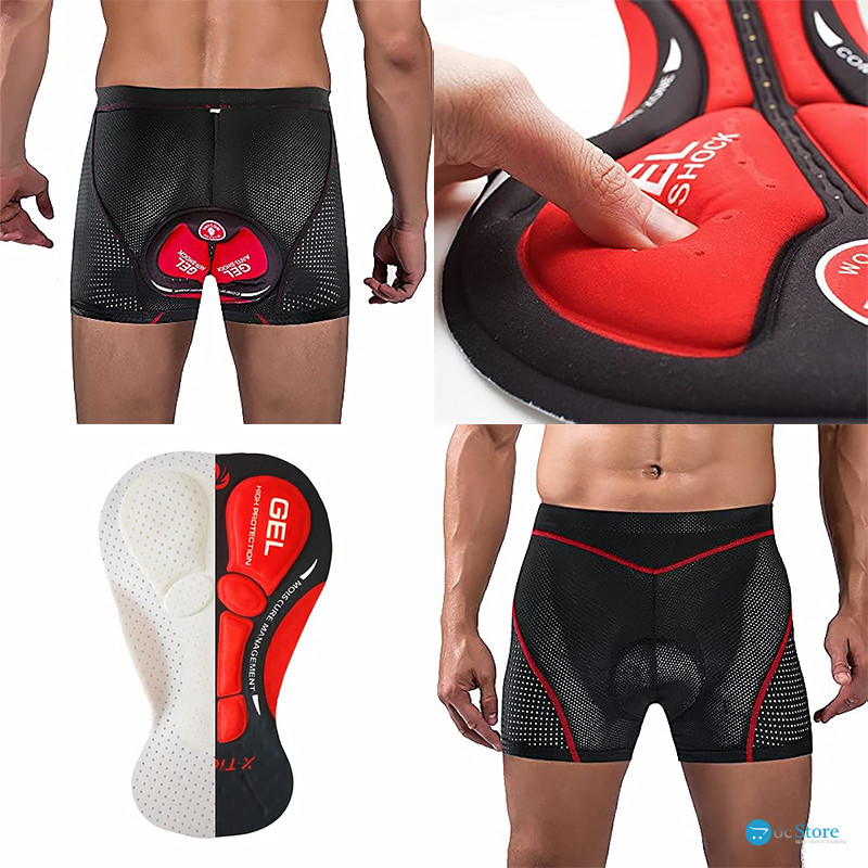Трусы велосипедные для мужчин X-Тiger XM-DNK-168 с гелевым 5D памперсом Red S