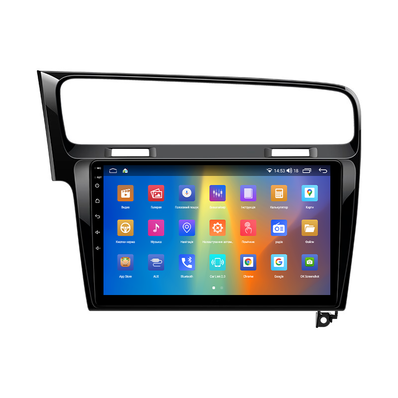 Штатная магнитола Lesko для Volkswagen Golf VII 2012-2017 экран 10" 2/32Gb CarPlay 4G Wi-Fi GPS Prime