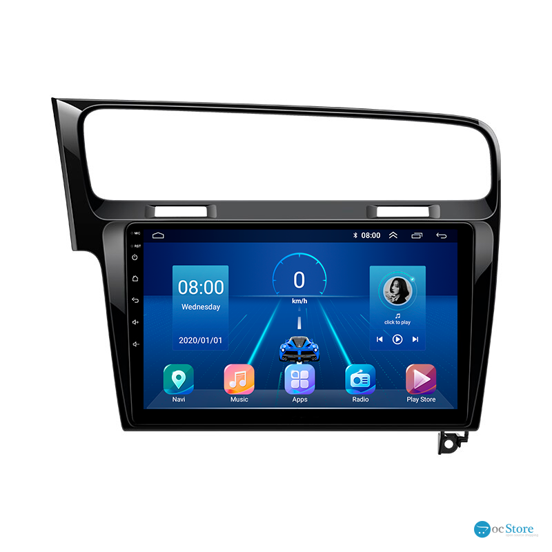 Штатная магнитола Lesko для Volkswagen Golf VII 2012-2017 экран 10" 2/32Gb 4G Wi-Fi GPS Top