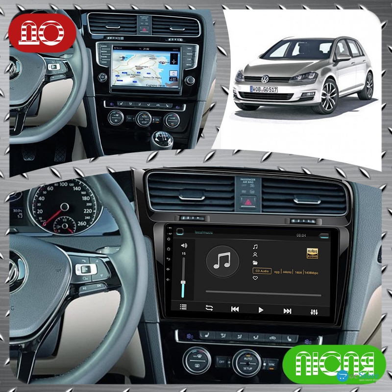 Штатная магнитола Lesko для Volkswagen Golf VII 2012-2017 экран 10" 2/32Gb 4G Wi-Fi GPS Top