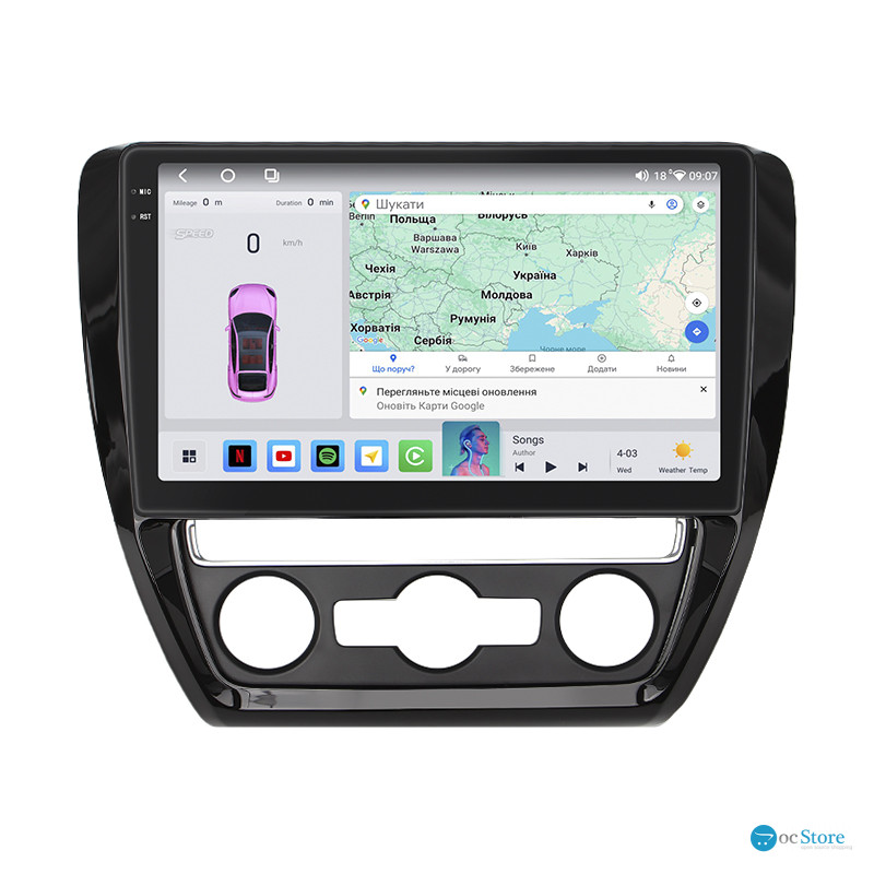 Штатная магнитола Lesko для Volkswagen Jetta VI 2010-2015 экран 10" 4/64 QLED CarPlay 4G Wi-Fi GPS 360 Prime