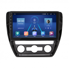 Штатная магнитола Lesko для Volkswagen Jetta VI 2010-2015 экран 10" 4/32Gb 4G Wi-Fi GPS Top