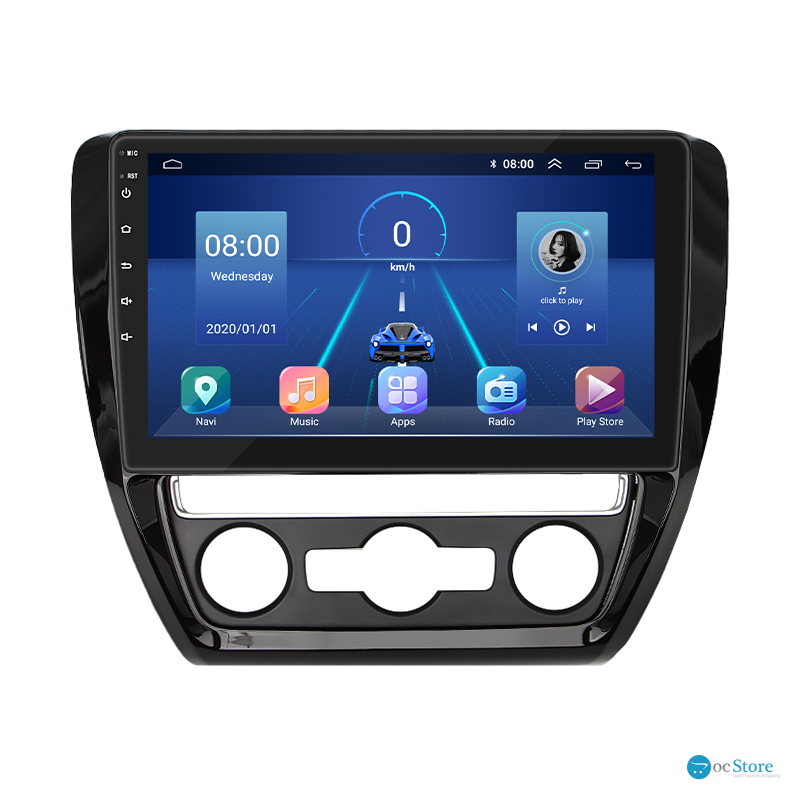 Штатная магнитола Lesko для Volkswagen Jetta VI 2010-2015 экран 10" 4/64Gb 4G Wi-Fi GPS Top