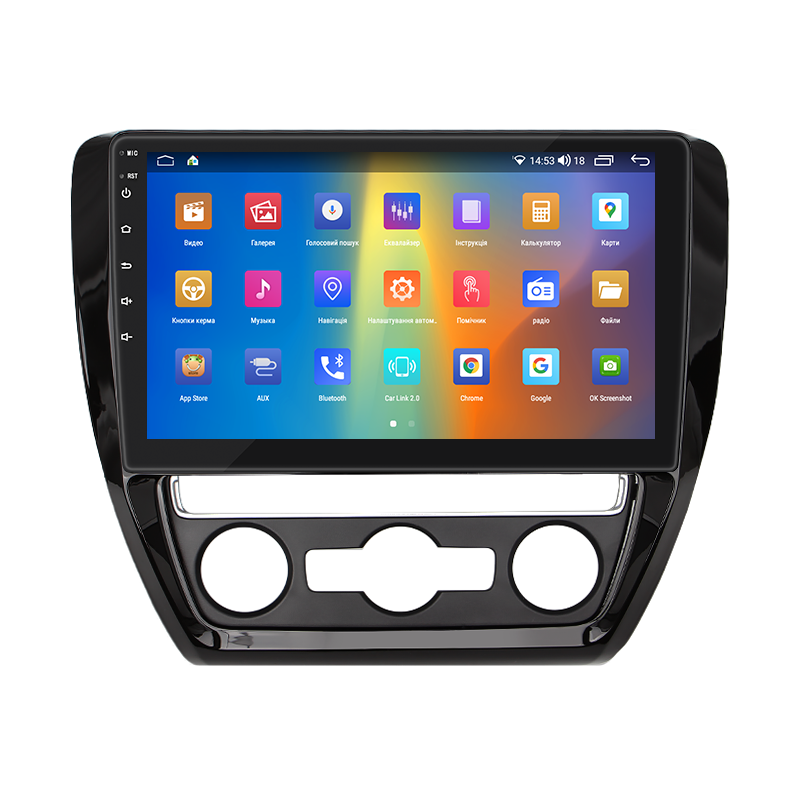 Штатная магнитола Lesko для Volkswagen Jetta VI Рестайлинг 2014-2018 экран 10" 2/32Gb CarPlay 4G Wi-Fi GPS Prime