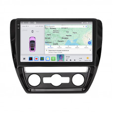 Штатная магнитола Lesko для Volkswagen Jetta VI Рестайлинг 2014-2018 экран 10" 4/64 QLED CarPlay 4G Wi-Fi GPS 360 Prime
