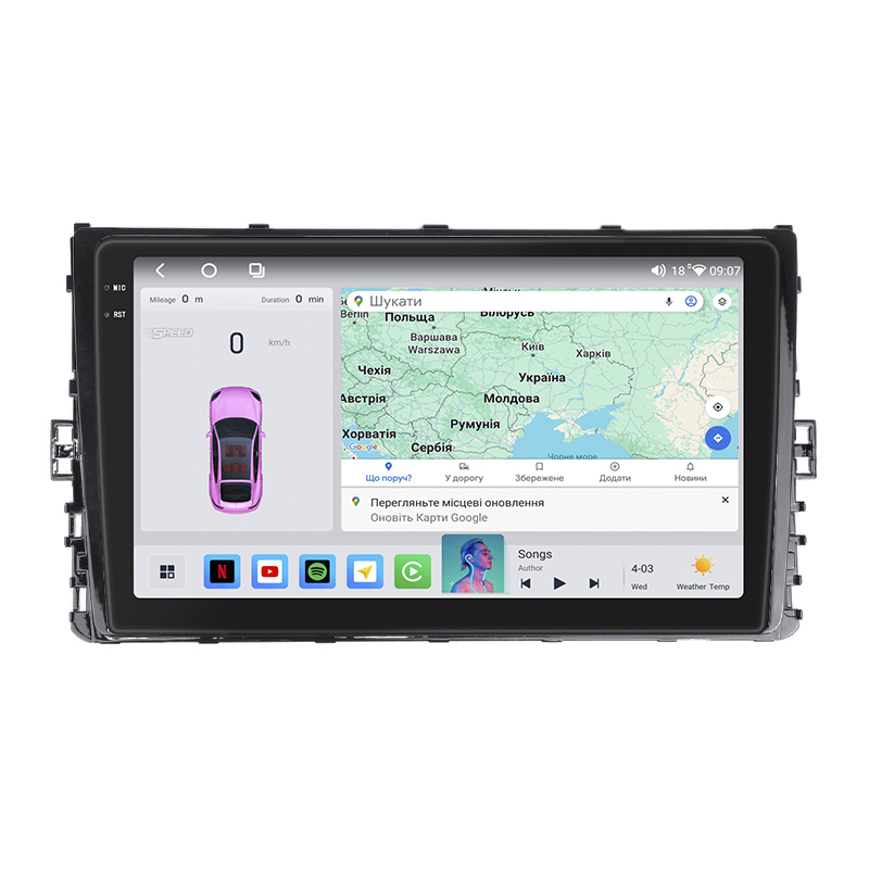 Штатная магнитола Lesko для Volkswagen Jetta VII 2018-н.в. экран 9" 4/64 QLED CarPlay 4G Wi-Fi GPS 360 Prime