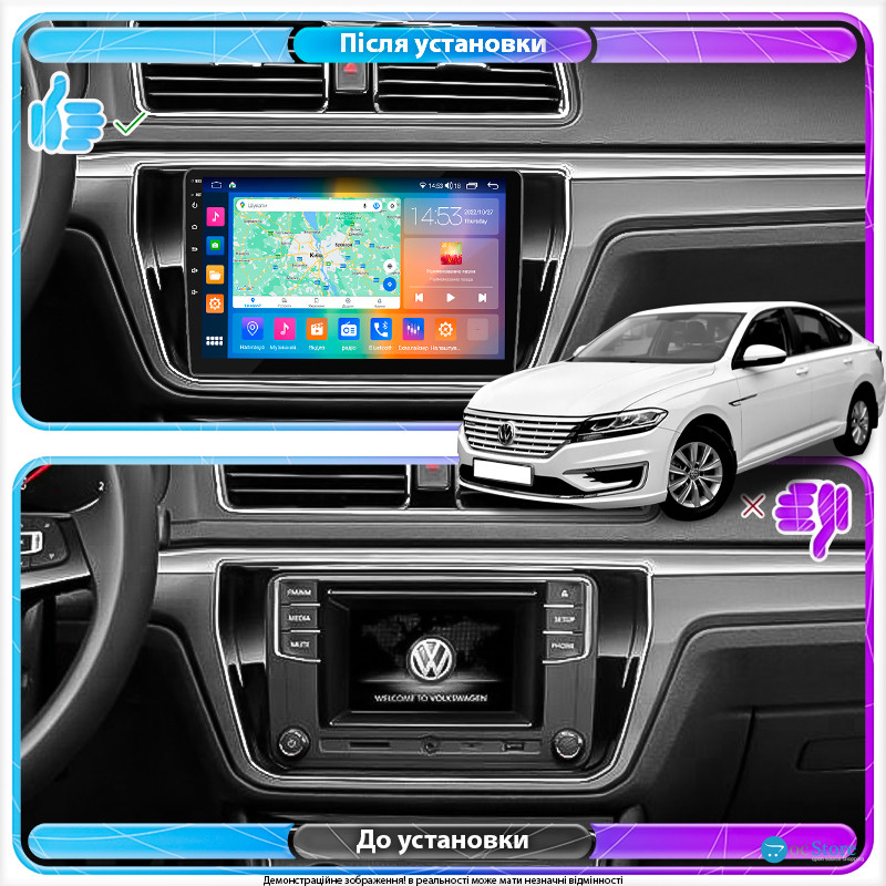 Штатная магнитола Lesko для Volkswagen Lavida II 2015-2018 экран 10" 2/32Gb CarPlay 4G Wi-Fi GPS Prime