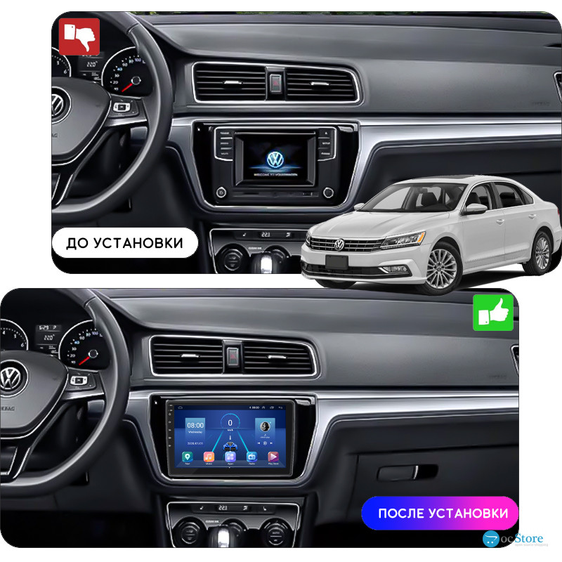 Штатная магнитола Lesko для Volkswagen Lavida II 2015-2018 экран 10" 4/32Gb 4G Wi-Fi GPS Top