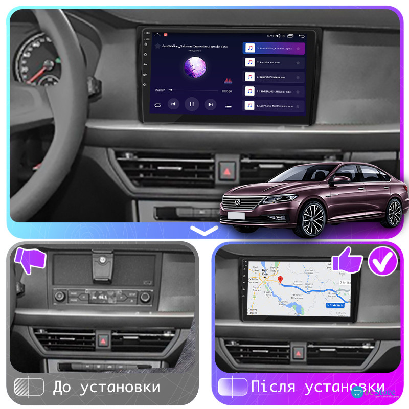 Штатная магнитола Lesko для Volkswagen Lavida III 2018-н.в. экран 9" 4/64Gb CarPlay 4G Wi-Fi GPS Prime