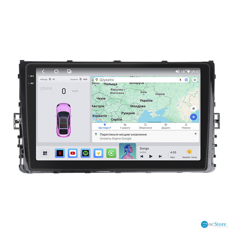 Штатная магнитола Lesko для Volkswagen Lavida III 2018-н.в. экран 9" 4/64 QLED CarPlay 4G Wi-Fi GPS 360 Prime