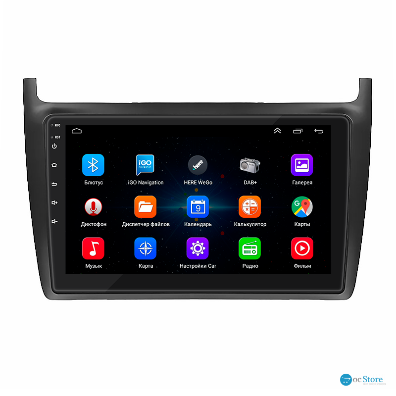 Штатная магнитола Lesko для Volkswagen Polo V 2009-2015 экран 9" 1/16Gb Wi-Fi GPS Base