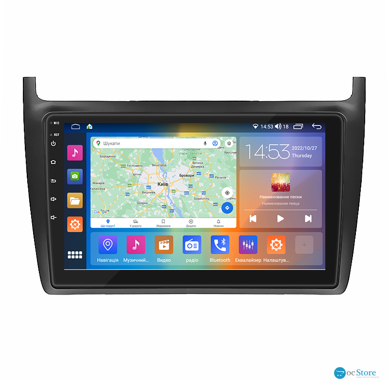 Штатная магнитола Lesko для Volkswagen Polo V 2009-2015 экран 9" 4/64Gb CarPlay 4G Wi-Fi GPS Prime