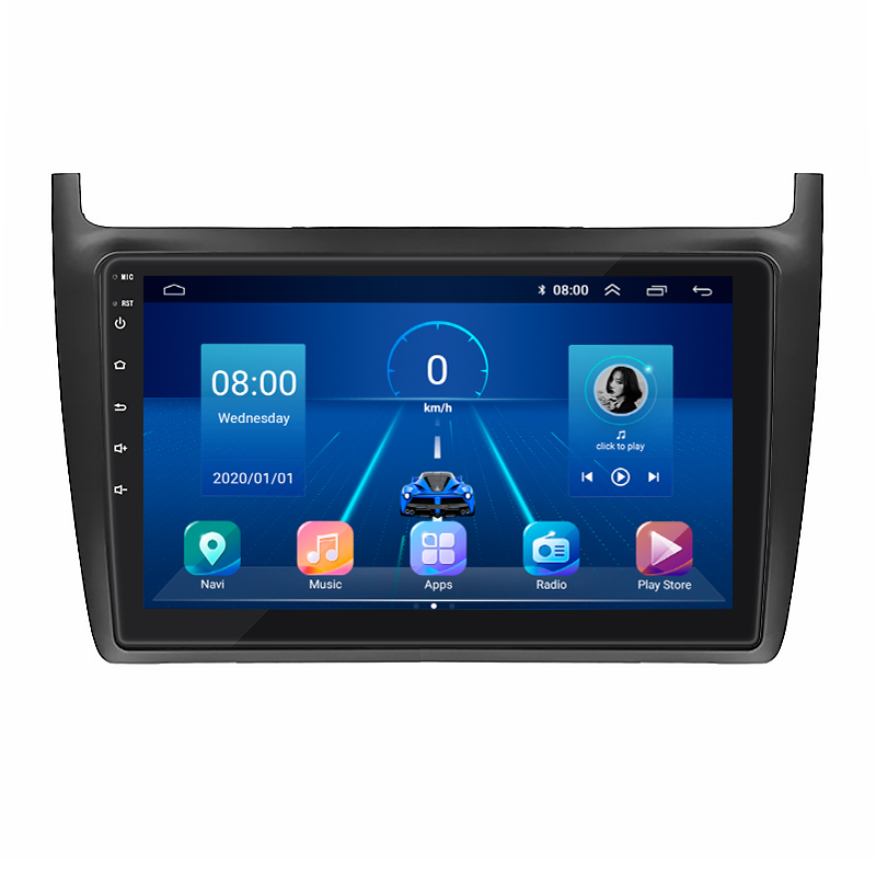 Штатная магнитола Lesko для Volkswagen Polo V 2009-2015 экран 9" 2/32Gb 4G Wi-Fi GPS Top