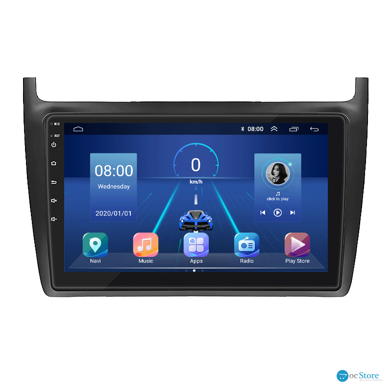 Штатная магнитола Lesko для Volkswagen Polo V 2009-2015 экран 9" 6/128Gb 4G Wi-Fi GPS Top