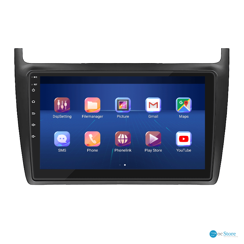 Штатная магнитола Lesko для Volkswagen Polo V 2009-2015 экран 9" 6/128Gb 4G Wi-Fi GPS Top