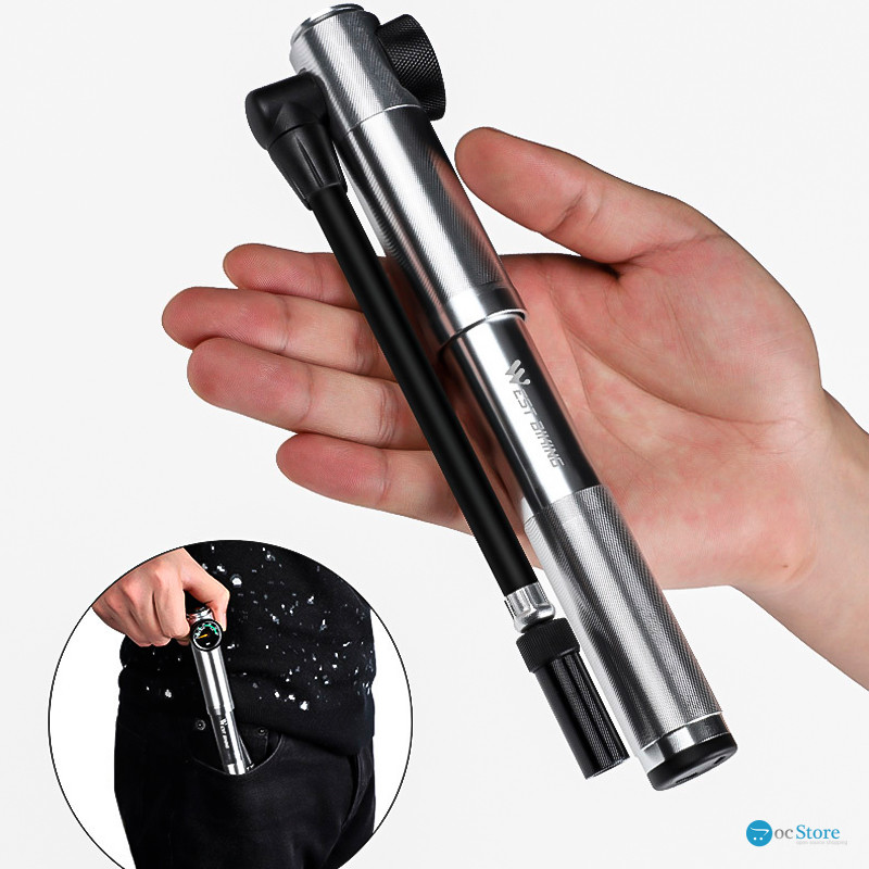 Насос велосипедный West Biking 0711068 Ручной с индикатором Silver