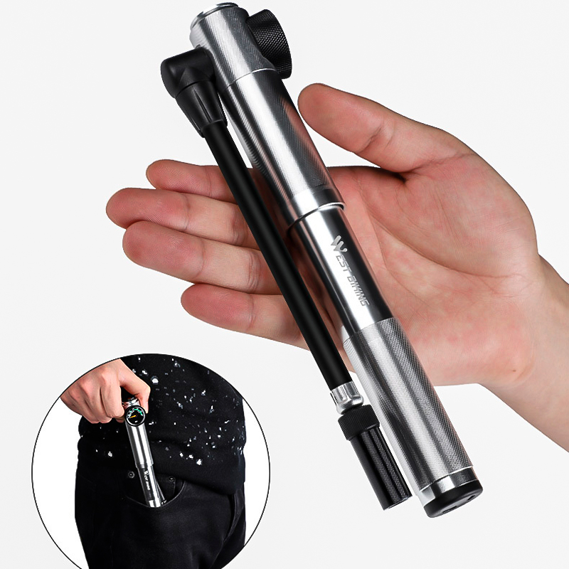 Насос велосипедный West Biking 0711068 Ручной с индикатором Silver