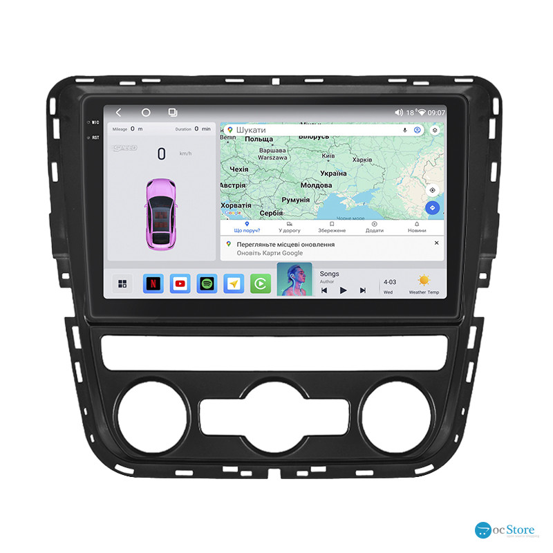 Штатная магнитола Lesko для Volkswagen Scirocco R I Рестайлинг 2014-2017 экран 10" 4/64 QLED CarPlay 4G Wi-Fi GPS 360 Prime
