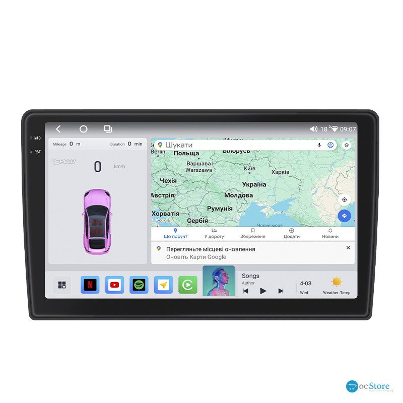 Штатная магнитола Lesko для Volkswagen Sharan II Рестайлинг 2015-н.в. экран 9" 4/64 QLED CarPlay 4G Wi-Fi GPS 360 Prime