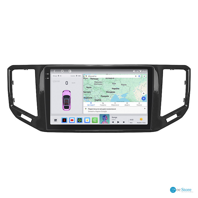 Штатная магнитола Lesko для Volkswagen Teramont I 2017-2020 экран 10" 4/64 QLED CarPlay 4G Wi-Fi GPS 360 Prime