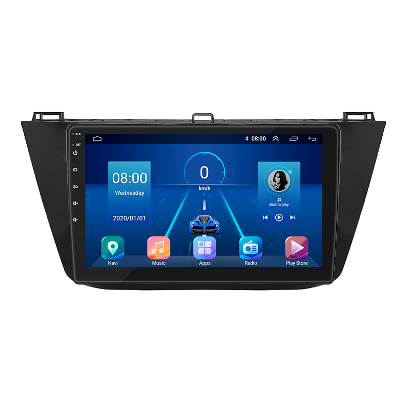 Штатная магнитола Lesko для Volkswagen Tiguan II 2016-2020 экран 10" 2/32Gb 4G Wi-Fi GPS Top