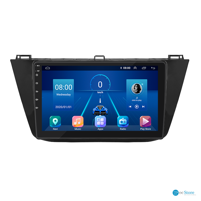 Штатная магнитола Lesko для Volkswagen Tiguan II 2016-2020 экран 10" 4/64Gb 4G Wi-Fi GPS Top