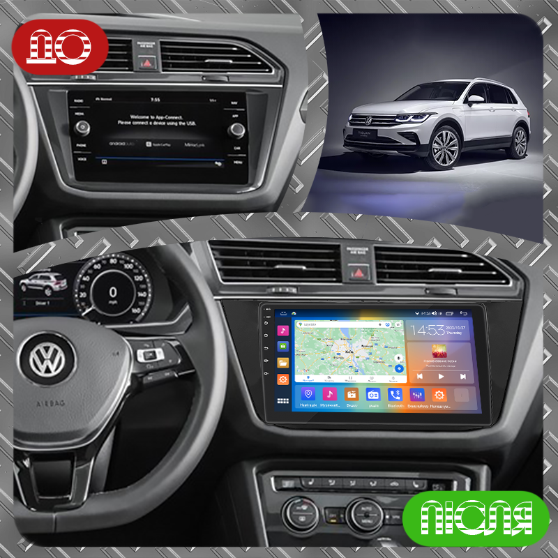 Штатная магнитола Lesko для Volkswagen Tiguan II Рестайлинг 2020-н.в. экран 10" 4/64Gb CarPlay 4G Wi-Fi GPS Prime