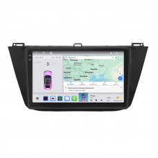 Штатная магнитола Lesko для Volkswagen Tiguan II Рестайлинг 2020-н.в. экран 10" 4/64 QLED CarPlay 4G Wi-Fi GPS 360 Prime