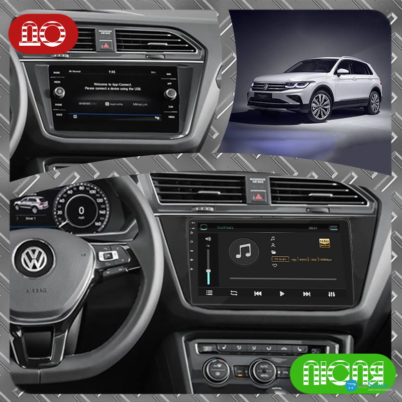 Штатная магнитола Lesko для Volkswagen Tiguan II Рестайлинг 2020-н.в. экран 10" 2/32Gb 4G Wi-Fi GPS Top