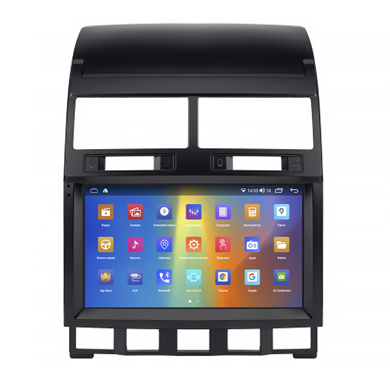 Штатная магнитола Lesko для Volkswagen Touareg I Рестайлинг 2006-2010 экран 9" 2/32Gb CarPlay 4G Wi-Fi GPS Prime