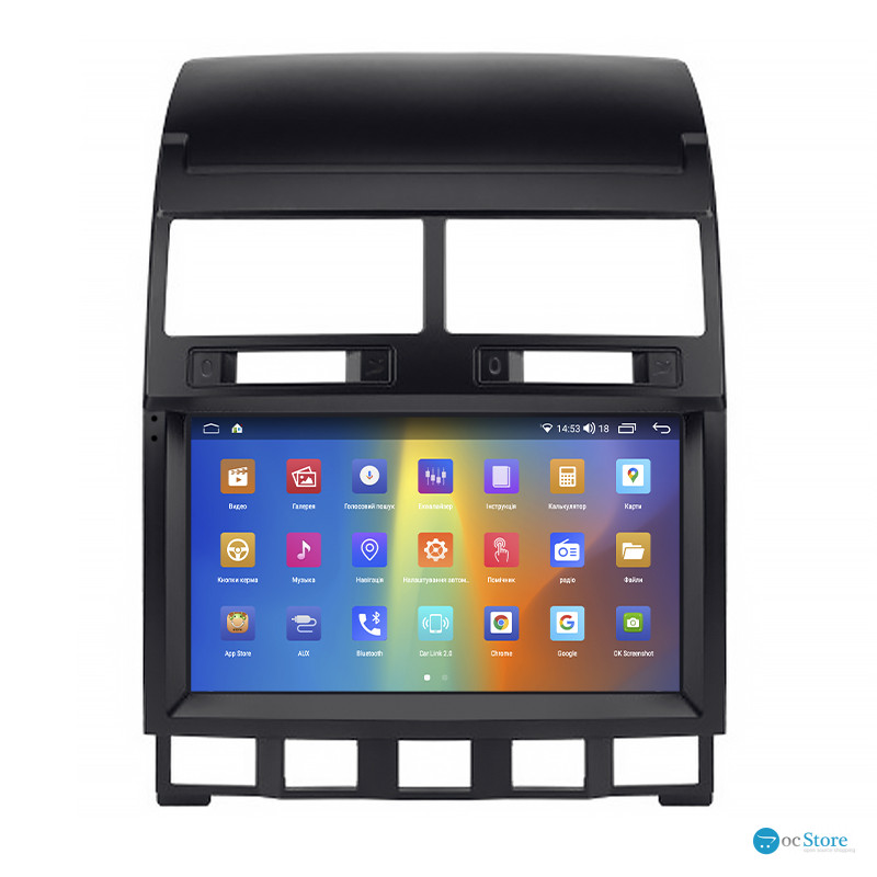 Штатная магнитола Lesko для Volkswagen Touareg I Рестайлинг 2006-2010 экран 9" 4/64Gb CarPlay 4G Wi-Fi GPS Prime