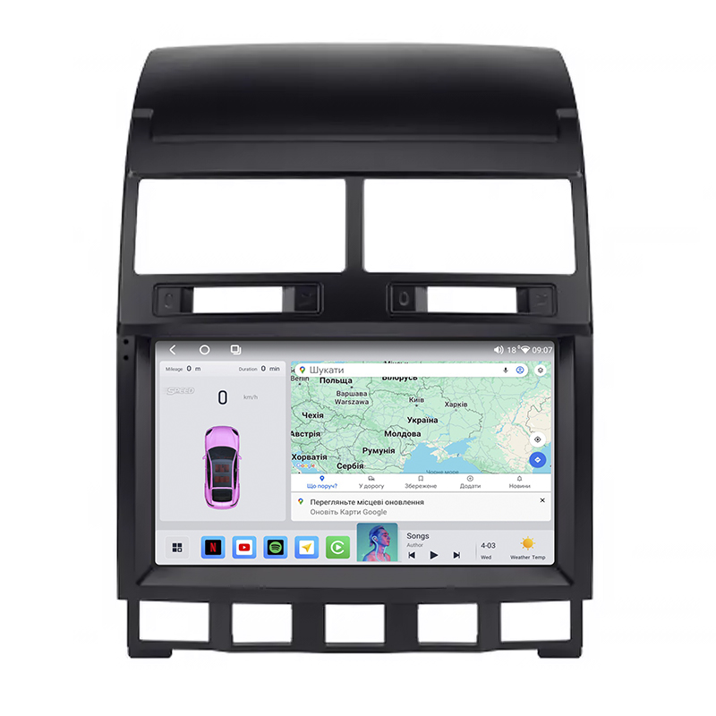 Штатная магнитола Lesko для Volkswagen Touareg I Рестайлинг 2006-2010 экран 9" 4/64 QLED CarPlay 4G Wi-Fi GPS 360 Prime