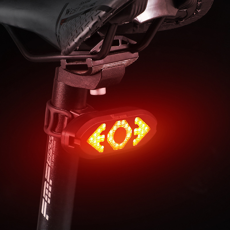 Задний фонарь велосипедный West Biking YP0701301 габаритный с указанием поворотов для велосипеда