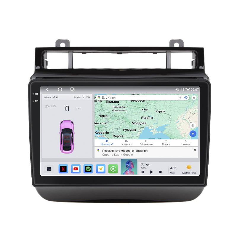 Штатная магнитола Lesko для Volkswagen Touareg II 2010-2014 экран 9" 4/64 QLED CarPlay 4G Wi-Fi GPS 360 Prime