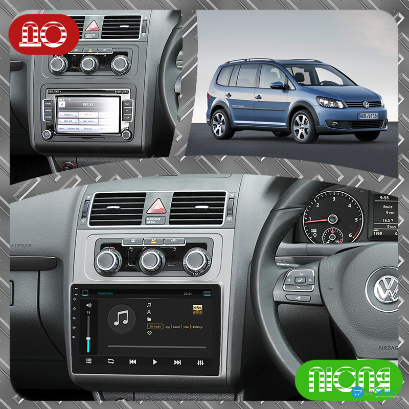Штатная магнитола Lesko для Volkswagen Touran II 2010-2015 экран 10" 2/32Gb 4G Wi-Fi GPS Top