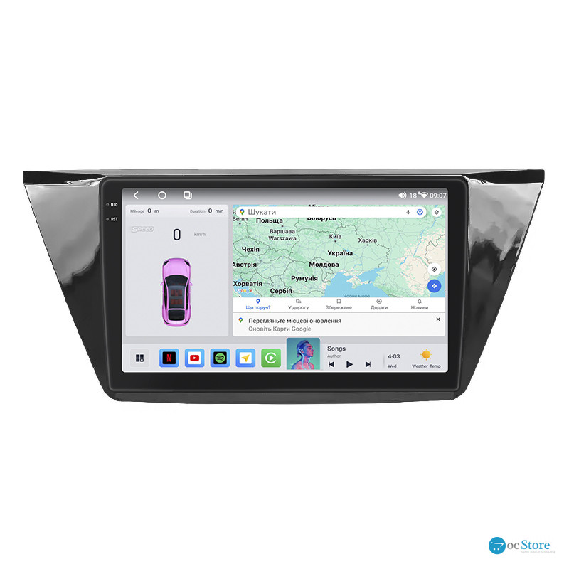 Штатная магнитола Lesko для Volkswagen Touran III 2015-н.в. экран 10" 4/64 QLED CarPlay 4G Wi-Fi GPS 360 Prime