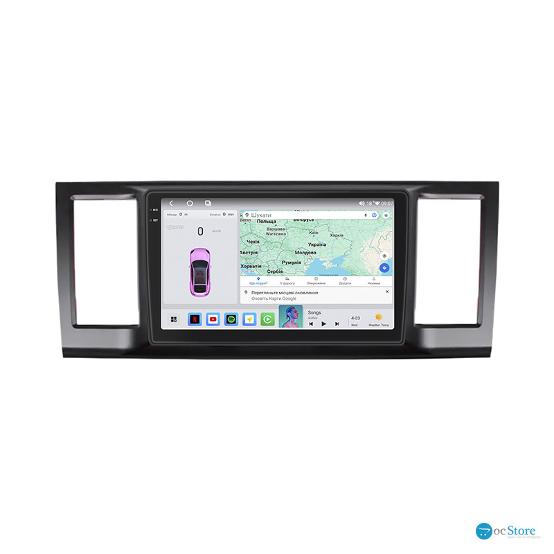 Штатная магнитола Lesko для Volkswagen Transporter T6 2015-2019 экран 9" 4/64 QLED CarPlay 4G Wi-Fi GPS 360 Prime