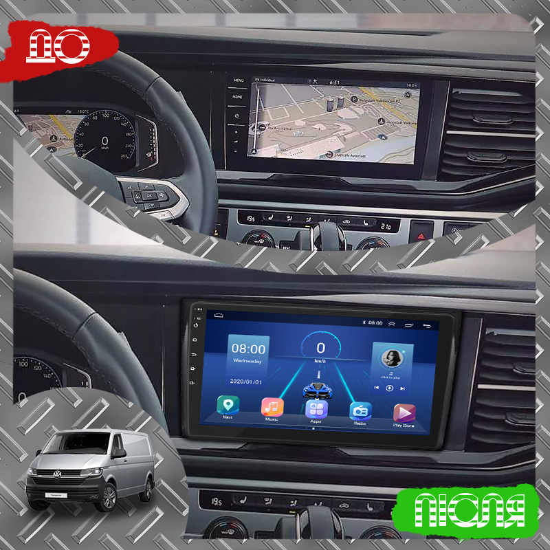 Штатная магнитола Lesko для Volkswagen Transporter T6 Рестайлинг 2019-н.в. экран 9" 4/64Gb 4G Wi-Fi GPS Top