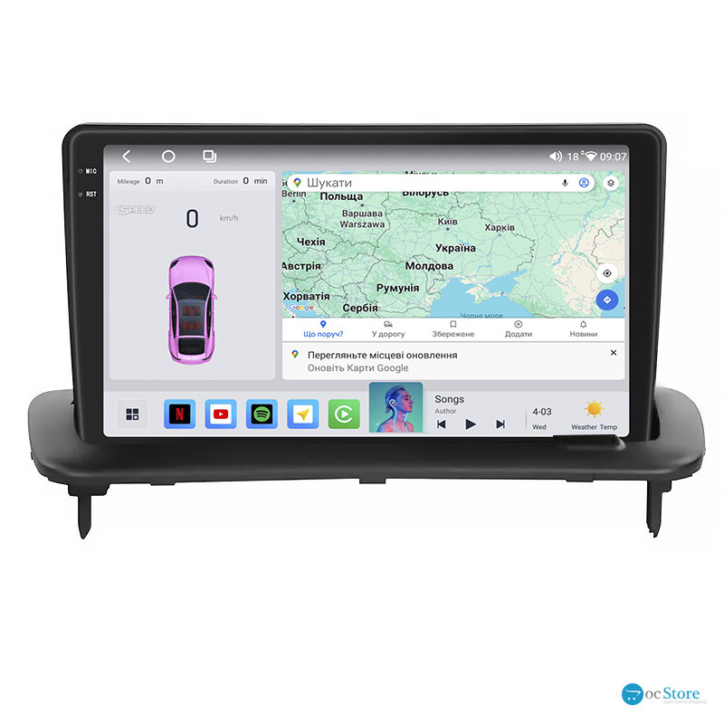 Штатная магнитола Lesko для Volvo C70 II Рестайлинг 2009-2013 экран 9" 4/64 QLED CarPlay 4G Wi-Fi GPS 360 Prime