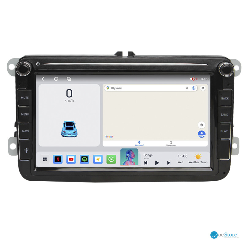 Штатная автомобильная магнитола 8" Volkswagen universal 8002A 2+32 4G