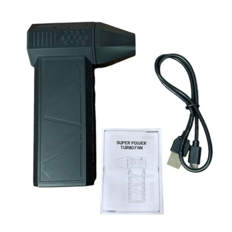 Вентилятор Turbo Jet Fan Violent X3 ручний надпотужний вентилятор акумуляторний від USB - Black